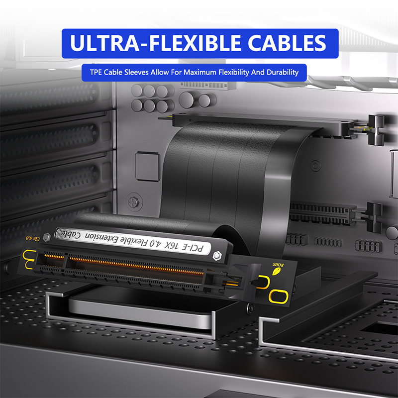 90Degree PCI-E X16 4.0 Flexibl - Pcie 4.0 X16 Riser Cable 90 Degree ulasan dan harga