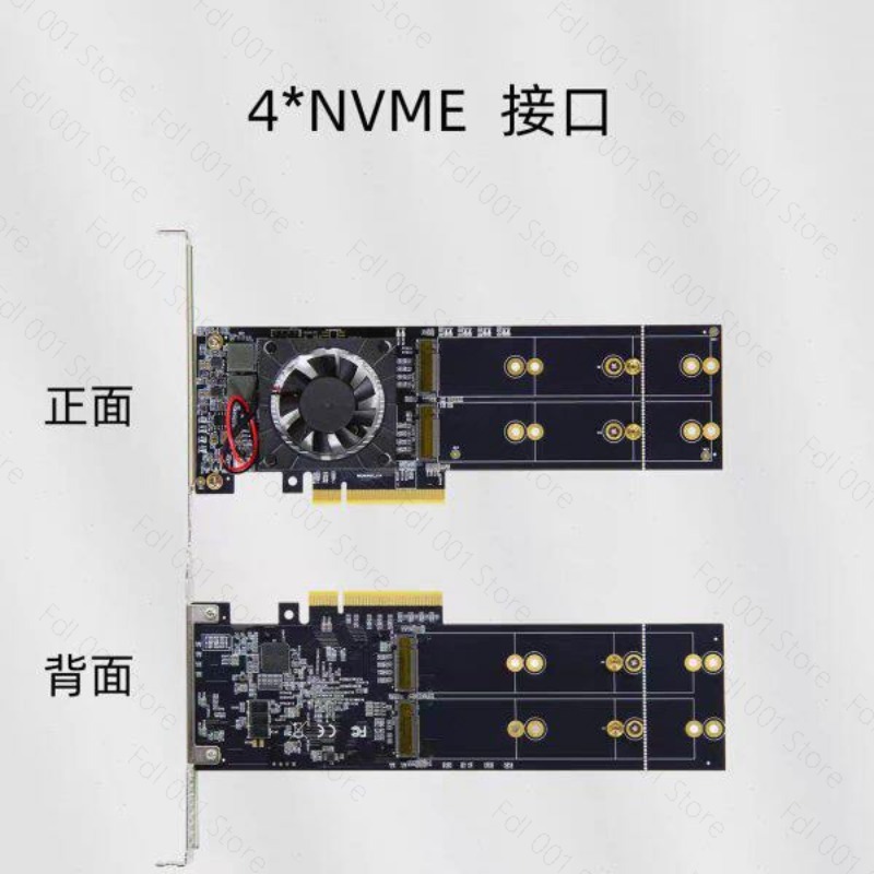 NO NEED PCIe Bifurcation PEX87 - Quad M.2 Nvme Pcie Bifurcation Card ulasan dan harga