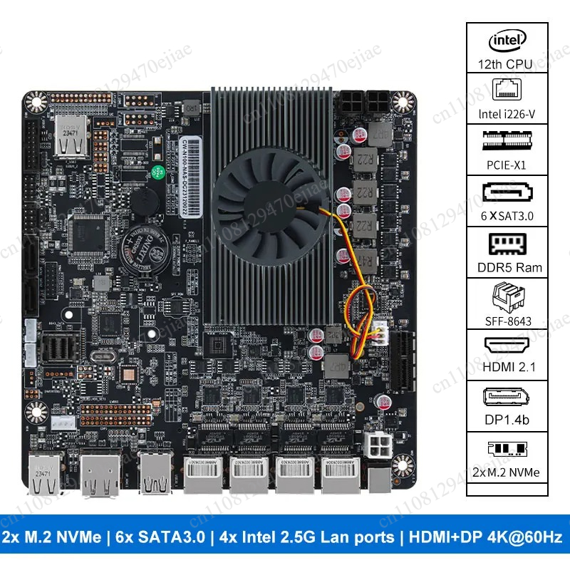 N100 Mini ITX NAS Motherboard  - Nas Motherboard N100 6 Sata ulasan dan harga