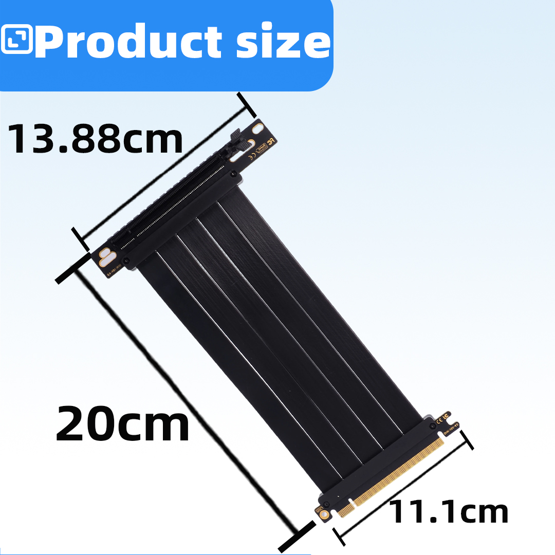 PCIE 4.0 X16 Graphics Card Ext - Pcie 4.0 X16 Riser Cable 90 Degree ulasan dan harga