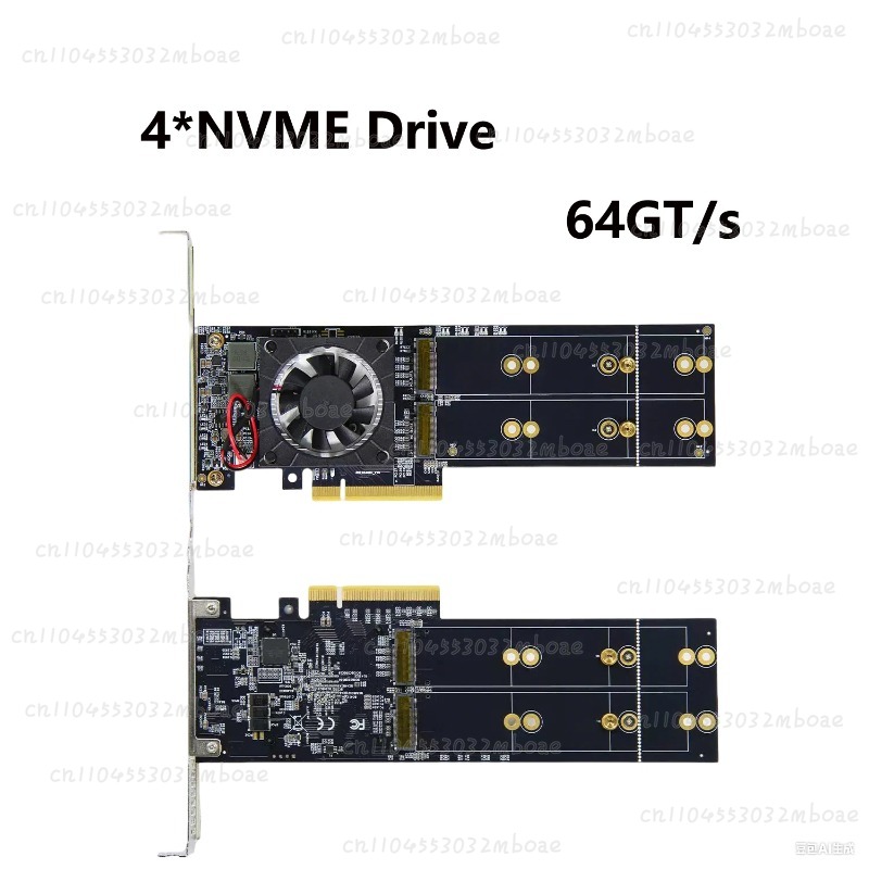 PEX8747 Chip PCIe 3.0 X8 Quad  - Quad M.2 Nvme Pcie Bifurcation Card ulasan dan harga